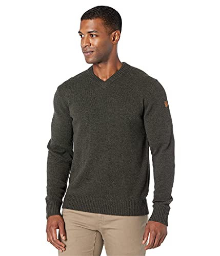 Fjallraven Herren Sweatshirt Övik V-Neck Sweater M, Dark Olive, S, 87320 von Fjällräven