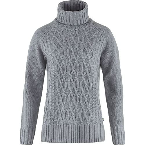 Fjallraven 84793-055 Övik Cable Knit Roller Neck W Sweatshirt Damen Flint Grey Größe S von Fjallraven