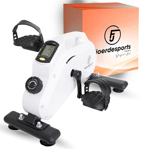 Fjoerdesports Arm- und Beintrainer, Mini-Heimtrainer, Bewegungstrainer, Training im Home-Office, mit Trainingsdisplay, Hometrainer, Verschiedene Widerstandsstufen, Seniorentrainer (Weiß) von Fjoerdesports