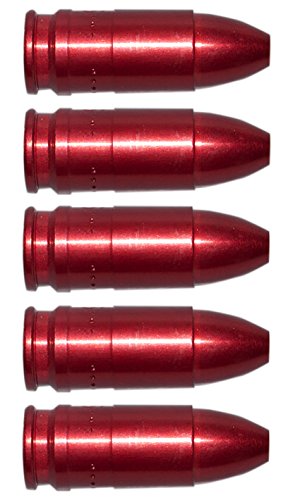 Flachberg Pufferpatronen 9mm Luger Aluminium Rot (5 Stück) Pufferpatrone 9 mm 9x19 von Flachberg
