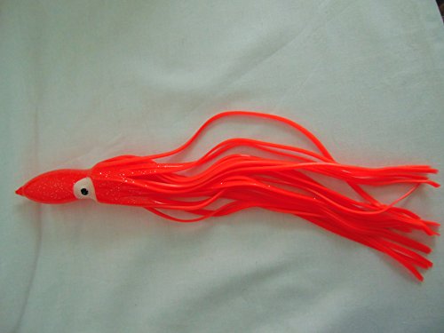 FLADEN Giant Trolling Squid, Octopus mit einer Länge von 30cm, erhältlich in den Farben Rot oder Fluo (rot) von Fladen