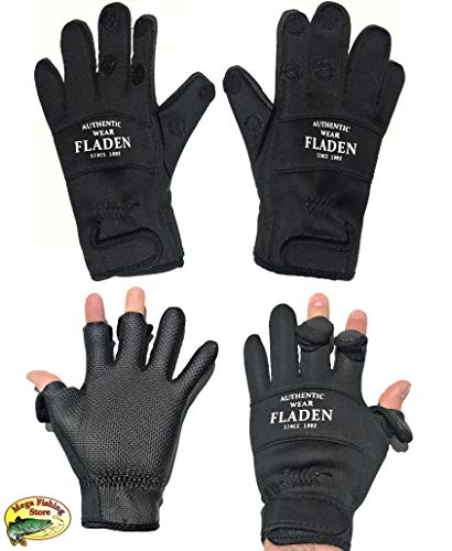 Fladen Fishing Split-Finger Neopren Angel Handschuhe - Thermo & Outdoor Anglerhandschuhe - Angeln (L) von Fladen