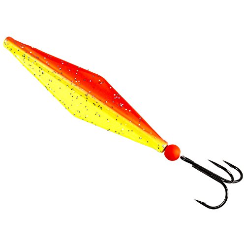 Fladen Trout Kite Inline, freilaufender Meerforellenblinker in 10, 12 g Version, bleifrei (Hot Red Hot Yellow) von Fladen