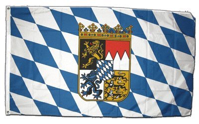 Flagge Deutschland Bayern mit Wappen - 60 x 90 cm von Flaggenfritze