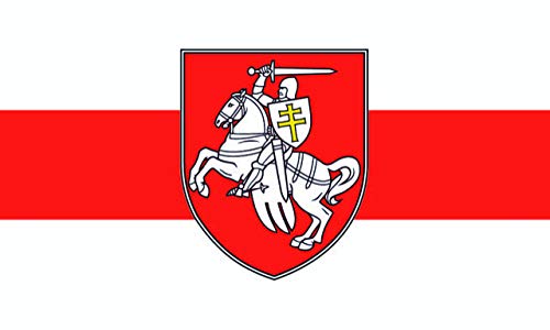 Flagge Fahne Belarus Weißer Ritter White Knight Pagonya - 90 x 150 cm Premiumqualität 115 gr/m² von Flaggenfritze