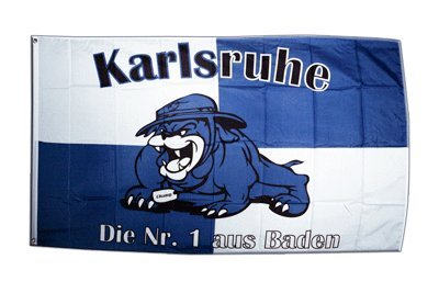 Flagge Fanflagge Karlsruhe Bulldogge - 90 x 150 cm von Flaggenfritze