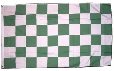 Flagge Karo Grün-Weiß - 60 x 90 cm von Flaggenfritze