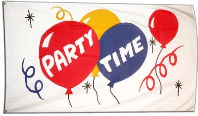 Flagge Party Time - 60 x 90 cm von Flaggenfritze