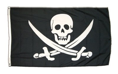 Flagge Pirat mit Zwei Schwertern - 60 x 90 cm von Flaggenfritze