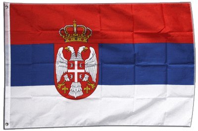 Flagge Serbien mit Wappen - 60 x 90 cm von Flaggenfritze
