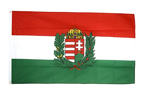 Flagge Ungarn mit Wappen - 60 x 90 cm von Flaggenfritze