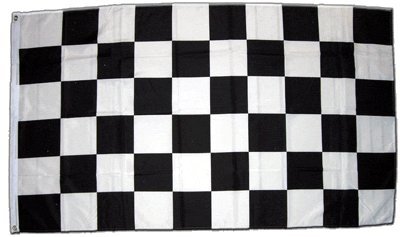 Flagge Zielflagge Schwarz Weiß - 60 x 90 cm von Flaggenfritze