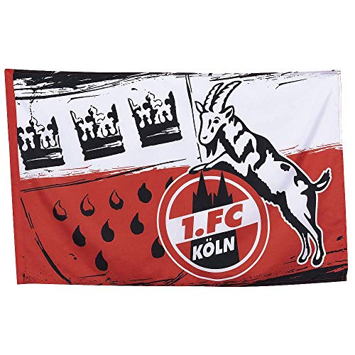 Flagge mit Hohlsaum 1. FC Köln Wappen - 80 x 120 cm + gratis Aufkleber von Flaggenfritze