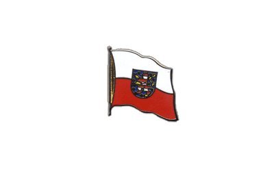 Flaggen-Pin/Anstecker Deutschland Thüringen vergoldet von Flaggenfritze
