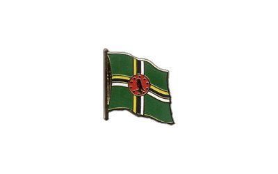 Flaggen-Pin/Anstecker Dominica vergoldet von Flaggenfritze