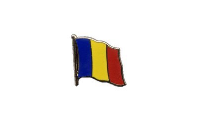 Flaggen-Pin/Anstecker Rumänien vergoldet von Flaggenfritze