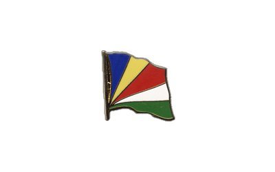 Flaggen-Pin/Anstecker Seychellen vergoldet von Flaggenfritze