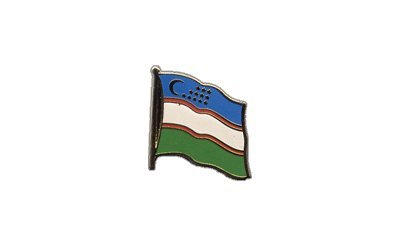 Flaggen-Pin/Anstecker Usbekistan vergoldet von Flaggenfritze