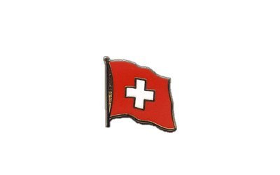 Flaggen-Pin/Anstecker Schweiz vergoldet von Flaggenfritze