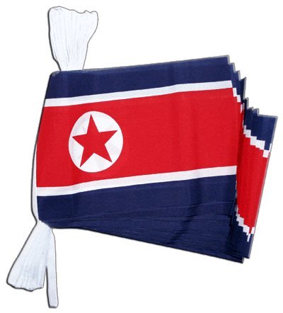 Flaggenfritze® Fahnenkette Nordkorea, Länge 5,9 m von Flaggenfritze