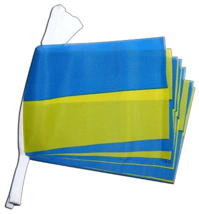 Flaggenfritze® Fahnenkette Ukraine, Länge 5,9 m von Flaggenfritze