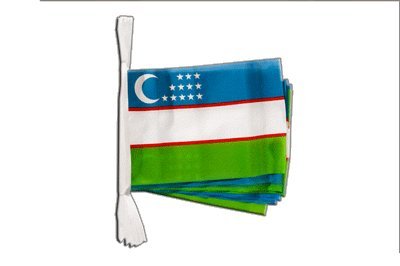 Flaggenfritze® Fahnenkette Usbekistan, Läng 5,9 m von Flaggenfritze