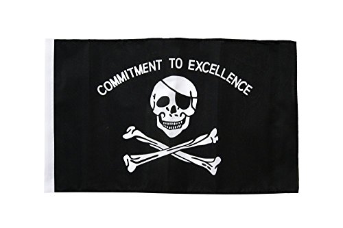 Flaggenfritze® Flagge Pirat Commitment to Excellence - 30 x 45 cm von Flaggenfritze