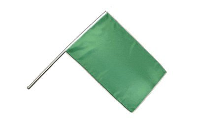 Flaggenfritze® Große Stockflagge Schwenkflagge Einfarbig Grün 60 x 90 cm von Flaggenfritze