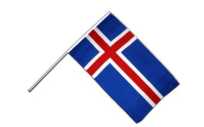 Flaggenfritze® Große Stockflagge Schwenkflagge Island 60 x 90 cm von Flaggenfritze