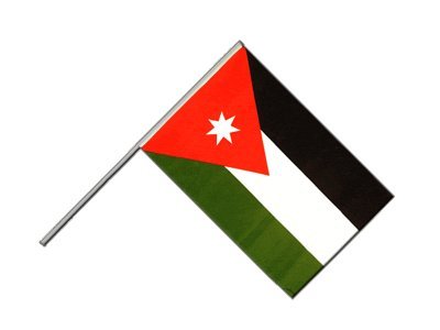 Flaggenfritze® Große Stockflagge Schwenkflagge Jordanien - 60 x 90 cm von Flaggenfritze