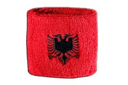 Flaggenfritze® Schweißband Albanien, 2er Set von Flaggenfritze