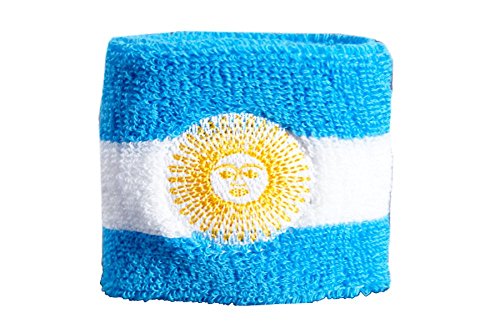 Flaggenfritze® Schweißband Argentinien mit Sonne, 2er Set von Flaggenfritze