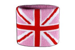 Flaggenfritze® Schweißband Großbritannien Union Jack Pink, 2er Set von Flaggenfritze