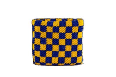 Flaggenfritze® Schweissband Karo Blau-Gelb von Flaggenfritze
