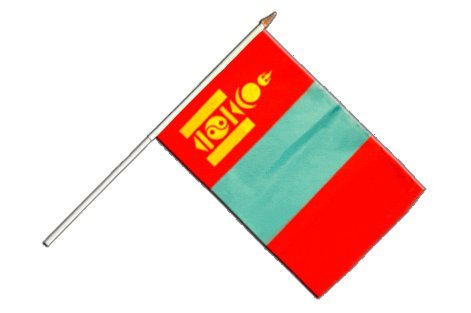 Flaggenfritze® Stockflagge Mongolei - 30 x 45 cm von Flaggenfritze