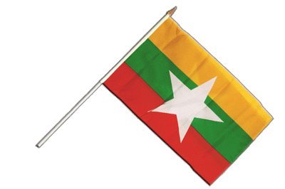 Flaggenfritze® Stockflagge Myanmar neu - 30 x 45 cm von Flaggenfritze