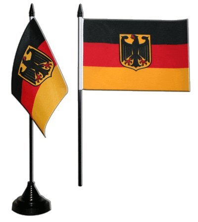 Flaggenfritze® Tischflagge Deutschland mit Adler 10x15 cm von Flaggenfritze