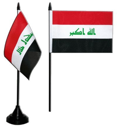 Flaggenfritze® Tischflagge Irak 2009 10x15 cm von Flaggenfritze