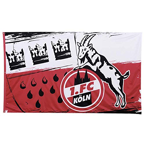 Flaggenfritze Hissflagge 1. FC Köln Wappen - 150 x 250 cm + gratis Aufkleber von Flaggenfritze