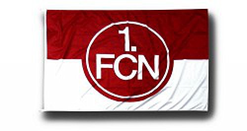 Flaggenfritze Hissflagge 1. FC Nürnberg Logo rot-weiß - 100 x 150 cm + gratis Aufkleber von Flaggenfritze
