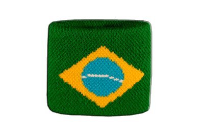 Flaggenfritze Schweißband Motiv Fahne/Flagge Brasilien, 2er Set + gratis Aufkleber von Flaggenfritze
