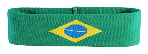 Flaggenfritze Stirnband Motiv Fahne/Flagge Brasilien + gratis Aufkleber von Flaggenfritze