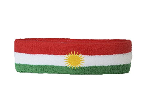 Flaggenfritze Stirnband Motiv Fahne/Flagge Kurdistan + gratis Aufkleber von Flaggenfritze