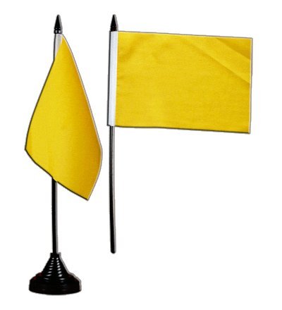 Flaggenfritze Tischflagge/Tischfahne Einfarbig Gelb + gratis Aufkleber von Flaggenfritze
