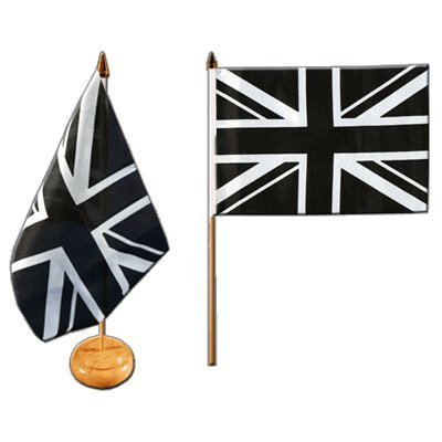 Flaggenfritze Tischflagge/Tischfahne Großbritannien Union Jack schwarz + gratis Aufkleber von Flaggenfritze