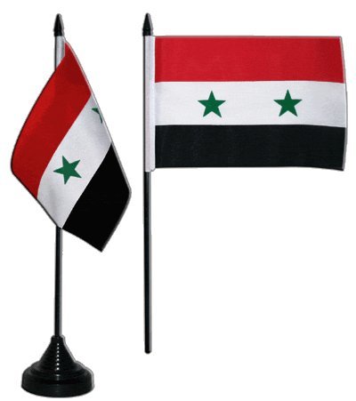 Flaggenfritze Tischflagge/Tischfahne Syrien + gratis Aufkleber von Flaggenfritze