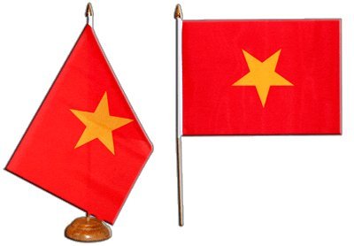 Flaggenfritze Tischflagge/Tischfahne Vietnam + gratis Aufkleber von Flaggenfritze