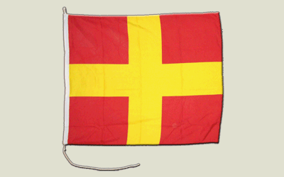 Signalflagge Romeo (R) - 75 x 90 cm von Flaggenfritze