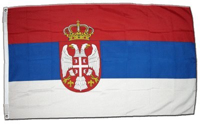 XXL Flagge Fahne Serbien mit Wappen 150 x 250 cm von Flaggenfritze