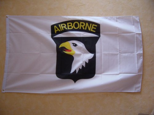 Fahnen Flaggen USA AIRBORNE 101 weiss 150 x 90 cm von Flaggenladen